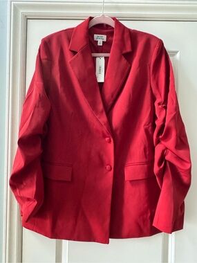 The Drop Flame Scarlet Double-Breasted Blazer NWT Medium Red Jacket